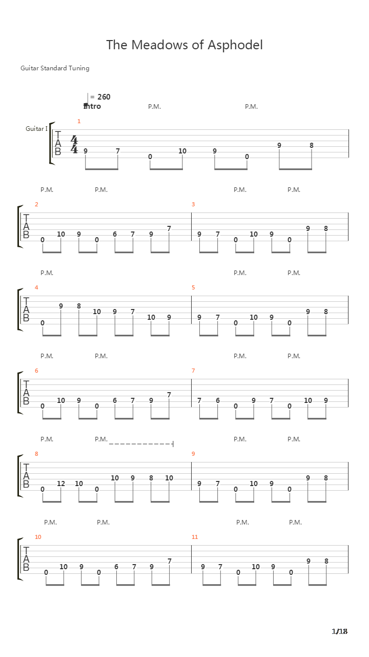 The Meadows Of Asphodel吉他谱