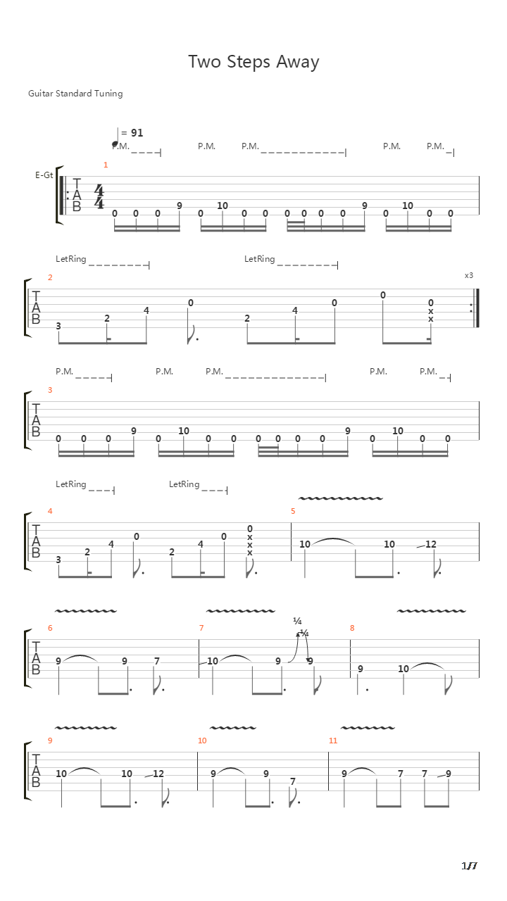 Two Steps Away吉他谱