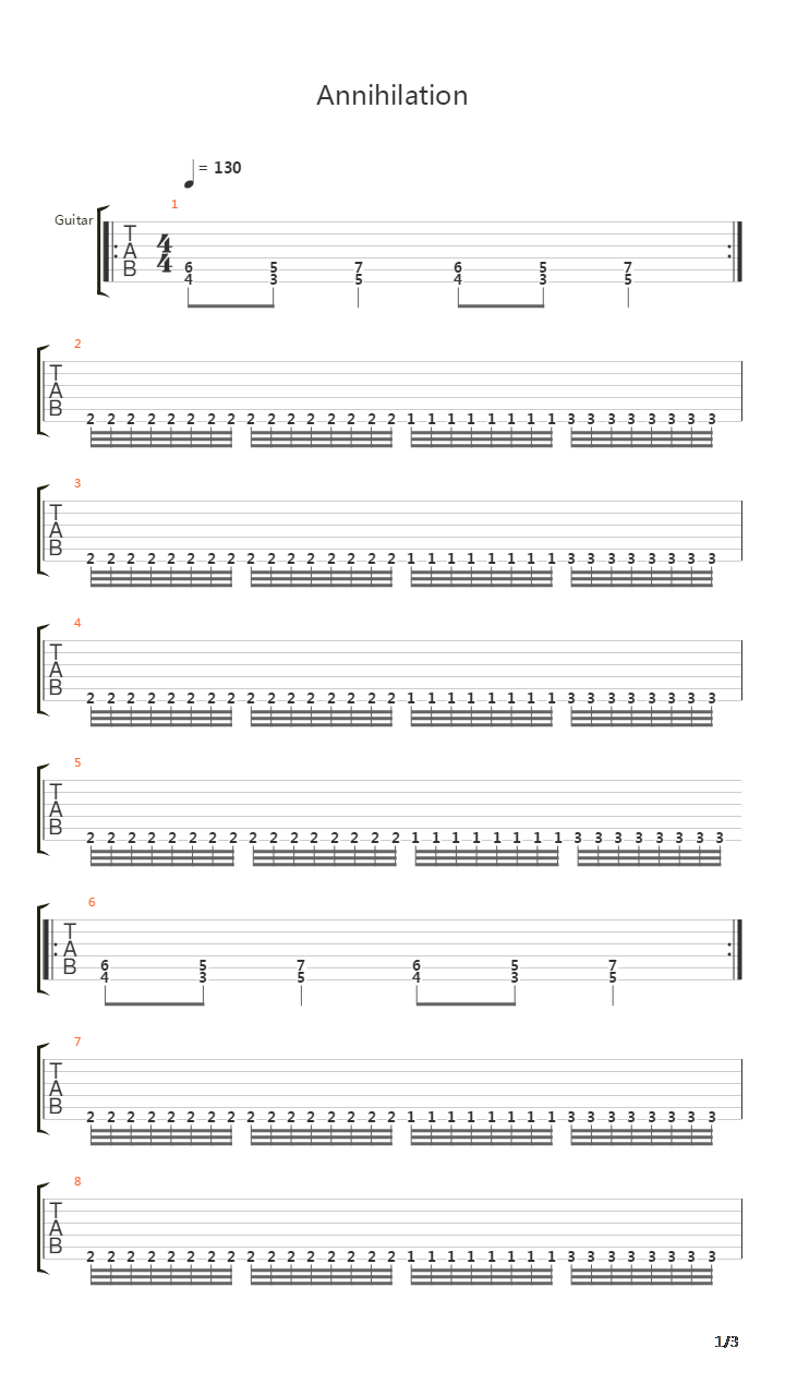 Annihilation吉他谱