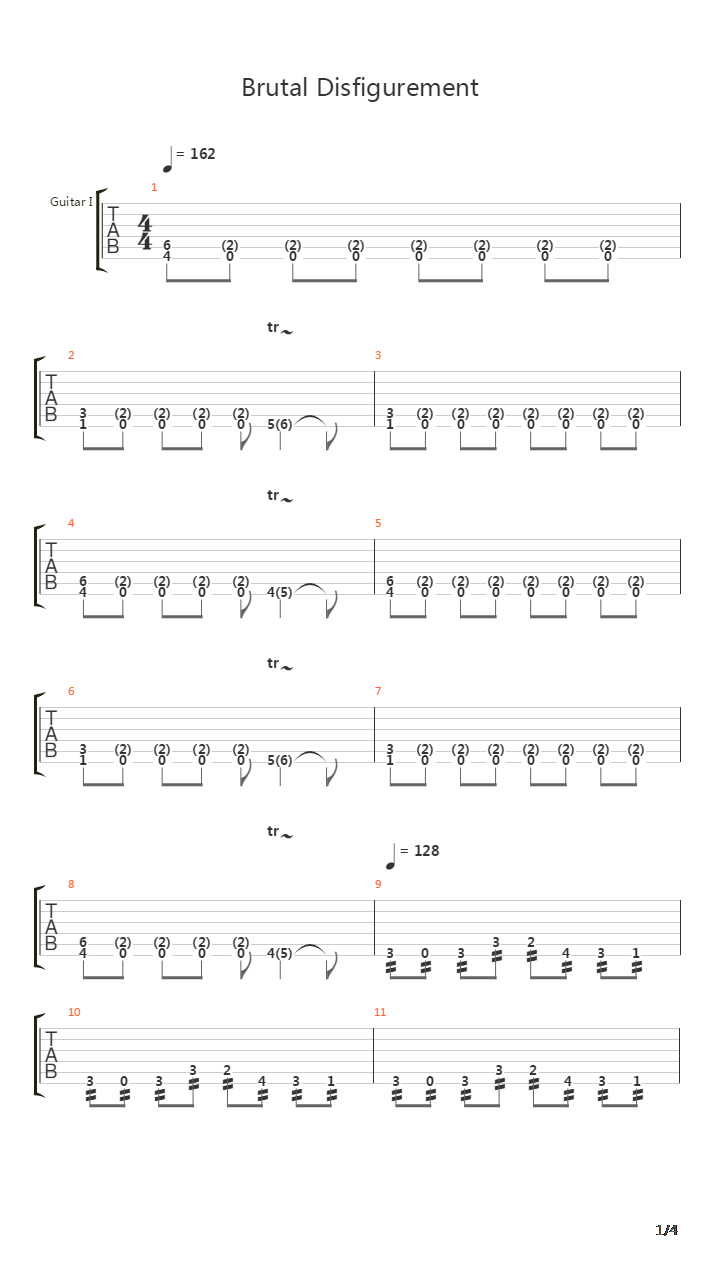 Brutal Disfigurement吉他谱