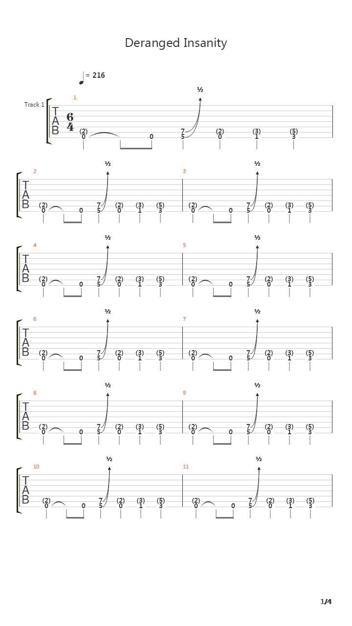 Deranged Insanity吉他谱