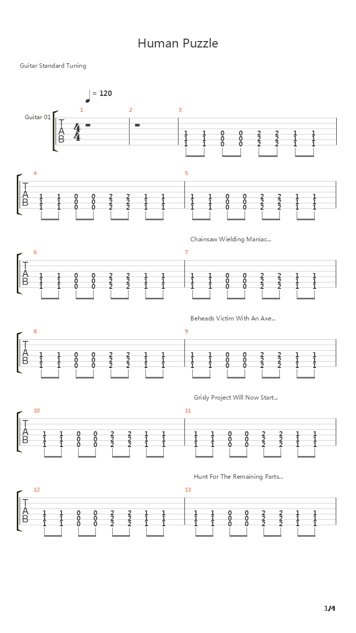 Human Puzzle吉他谱