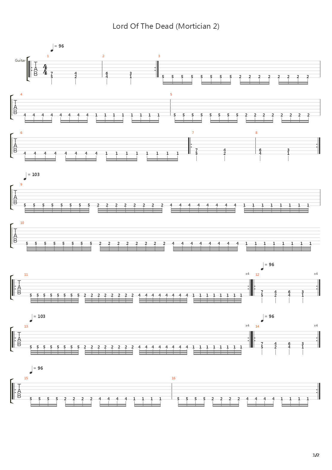 Lord Of The Dead Mortician 2吉他谱