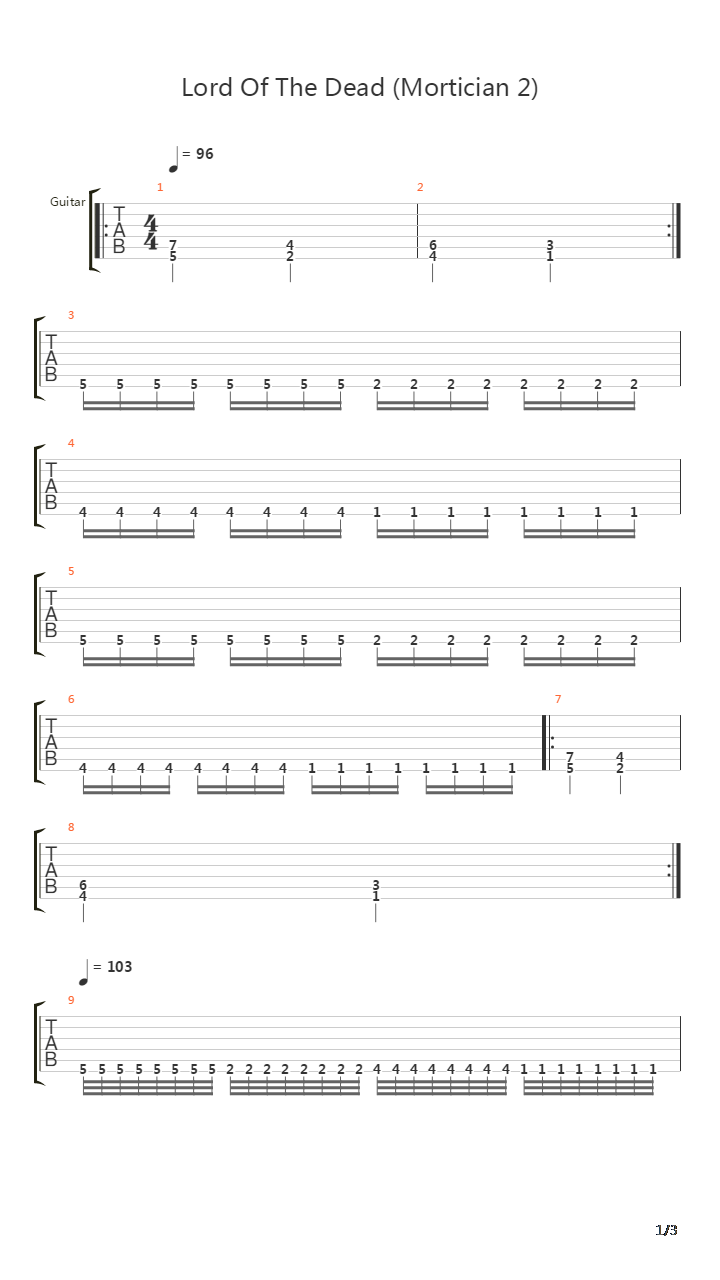 Lord Of The Dead Mortician 2吉他谱