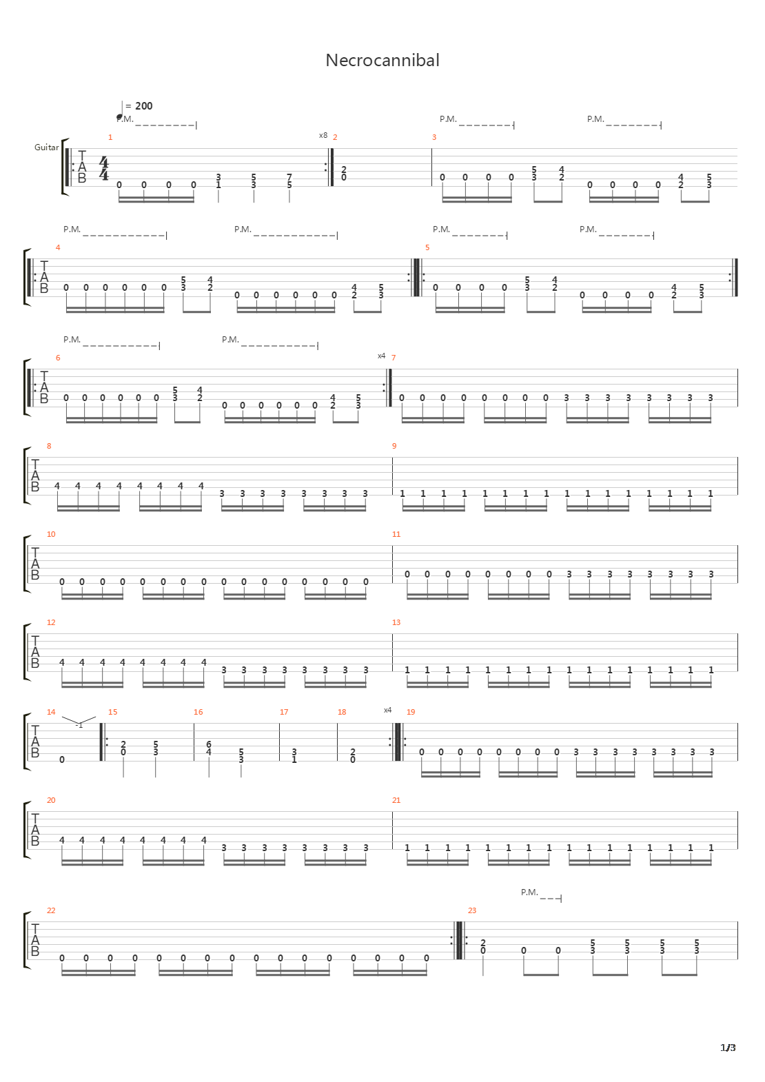 Necrocannibal吉他谱