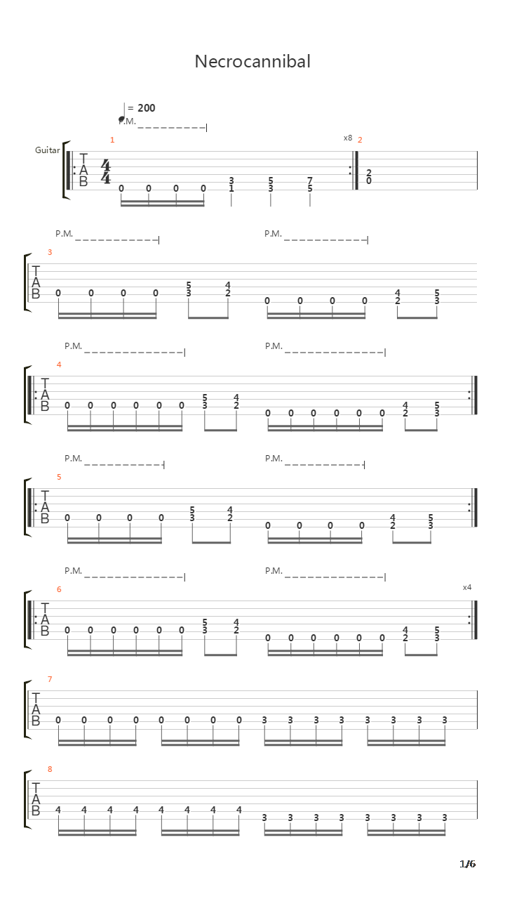 Necrocannibal吉他谱