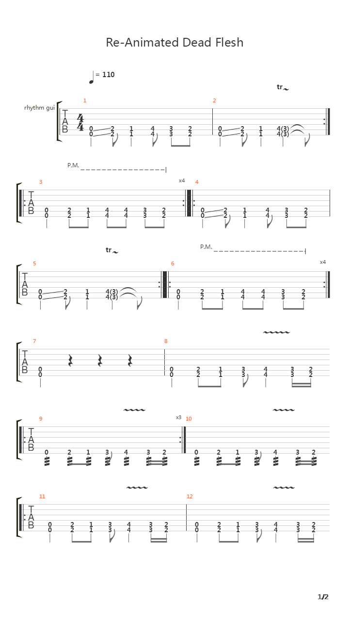 Reanimated Dead Flesh吉他谱