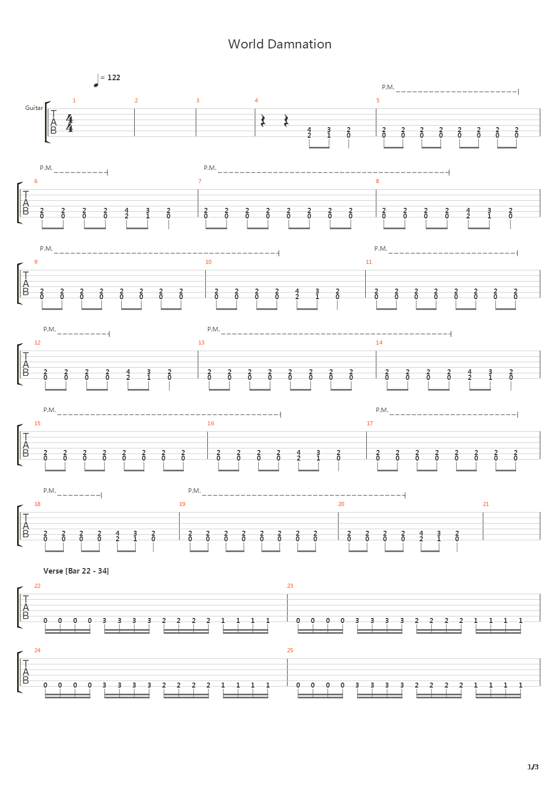 World Damnation吉他谱