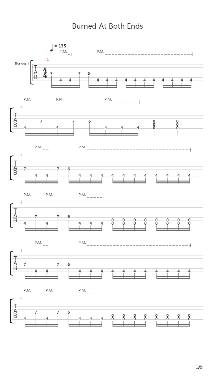 Burned At Both Ends吉他谱