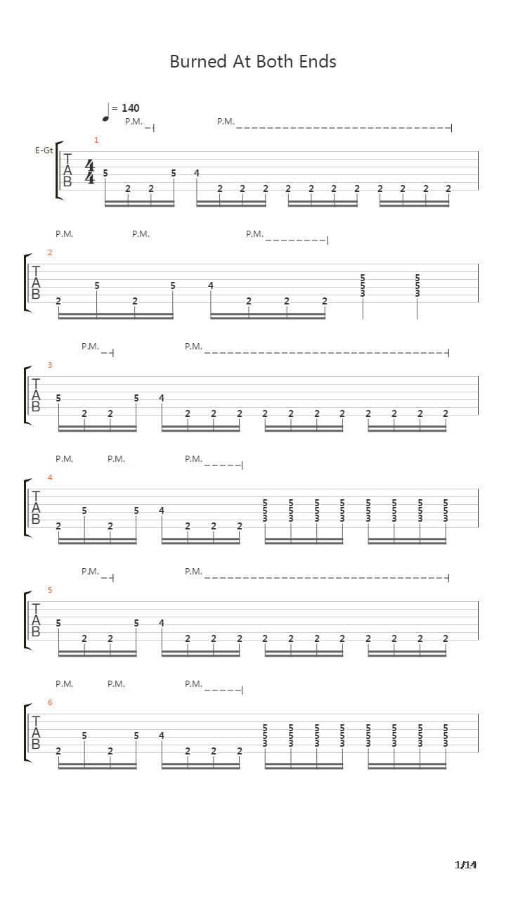 Burned At Both Ends吉他谱