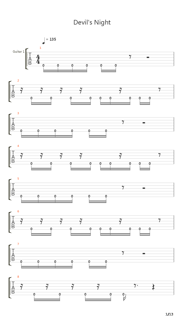 Devils Night吉他谱