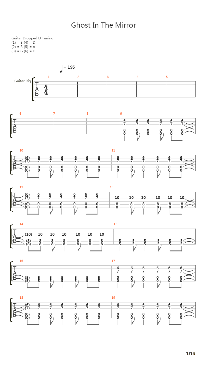 Ghost In The Mirror吉他谱