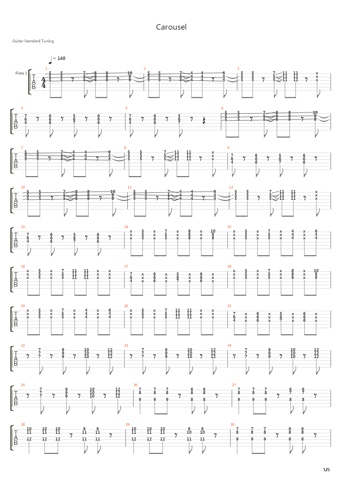 Carousel吉他谱