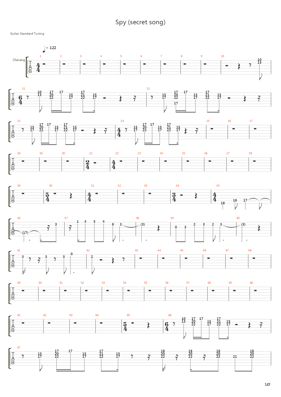 Spy Secret Song吉他谱