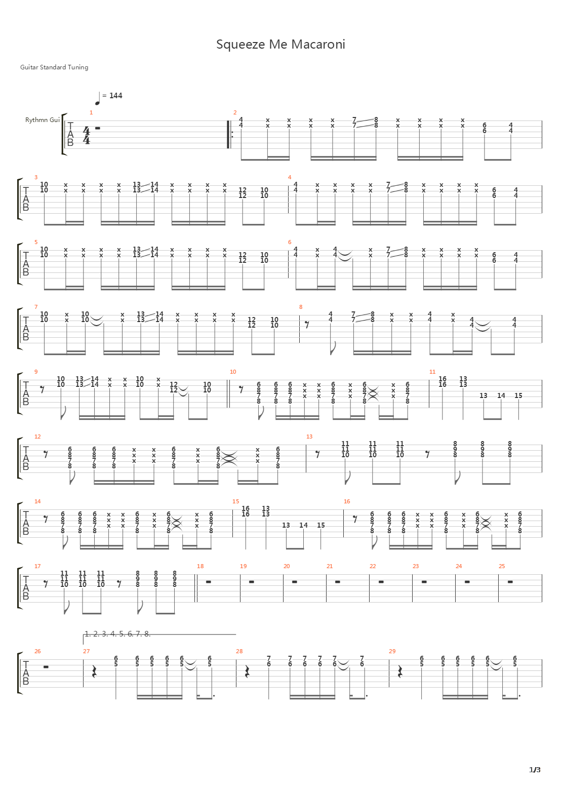 Squeeze Me Macaroni吉他谱