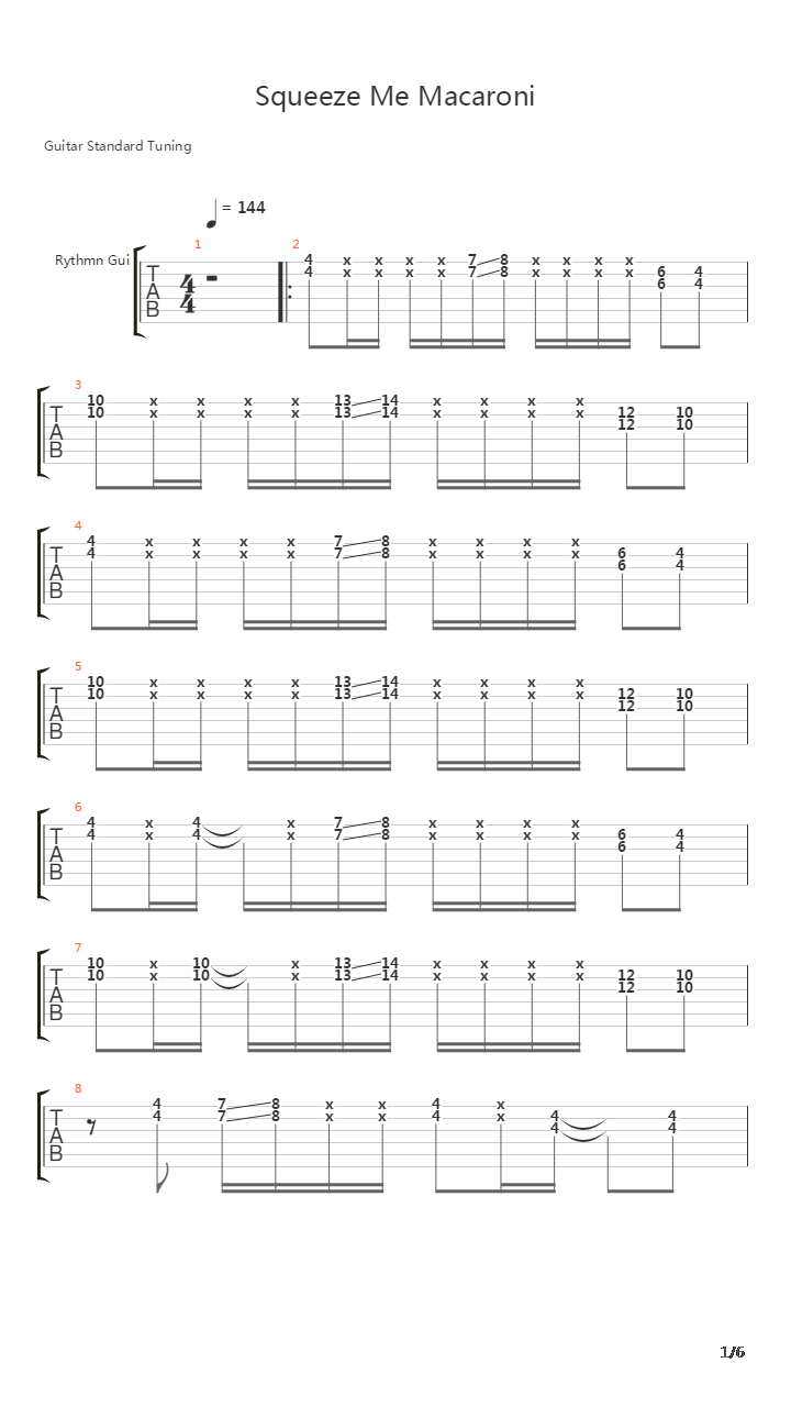 Squeeze Me Macaroni吉他谱