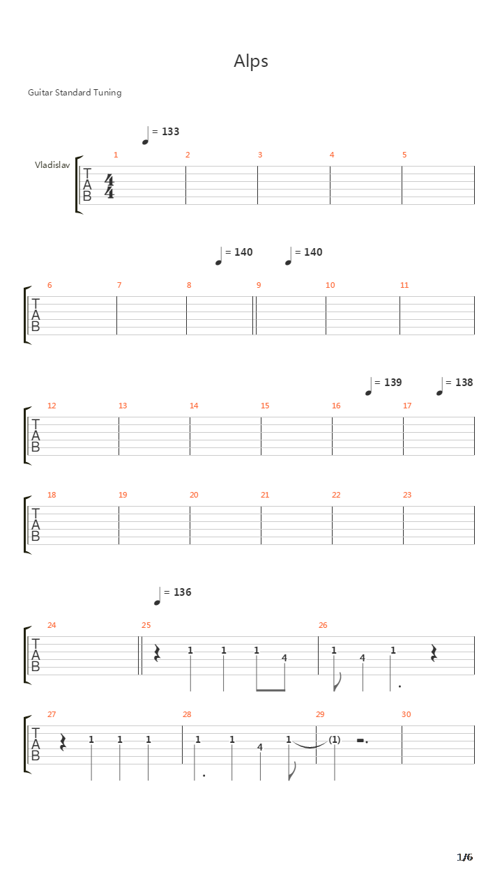 Alps吉他谱