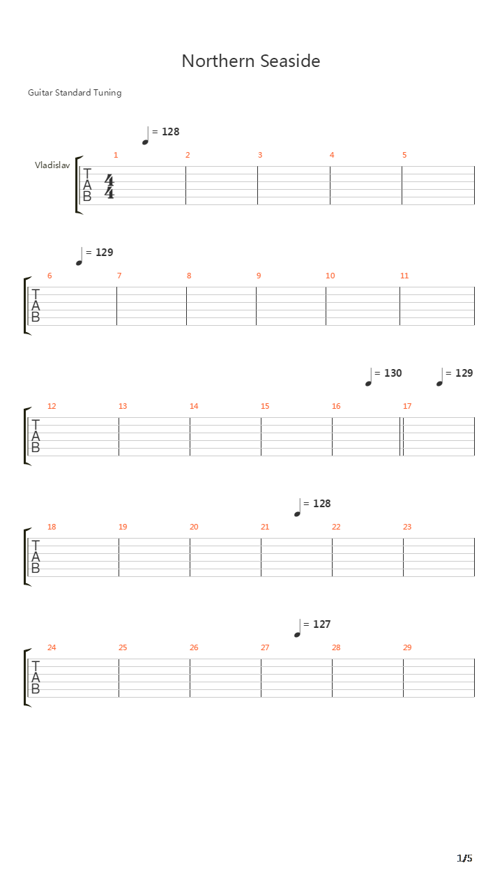 Northern Seaside吉他谱