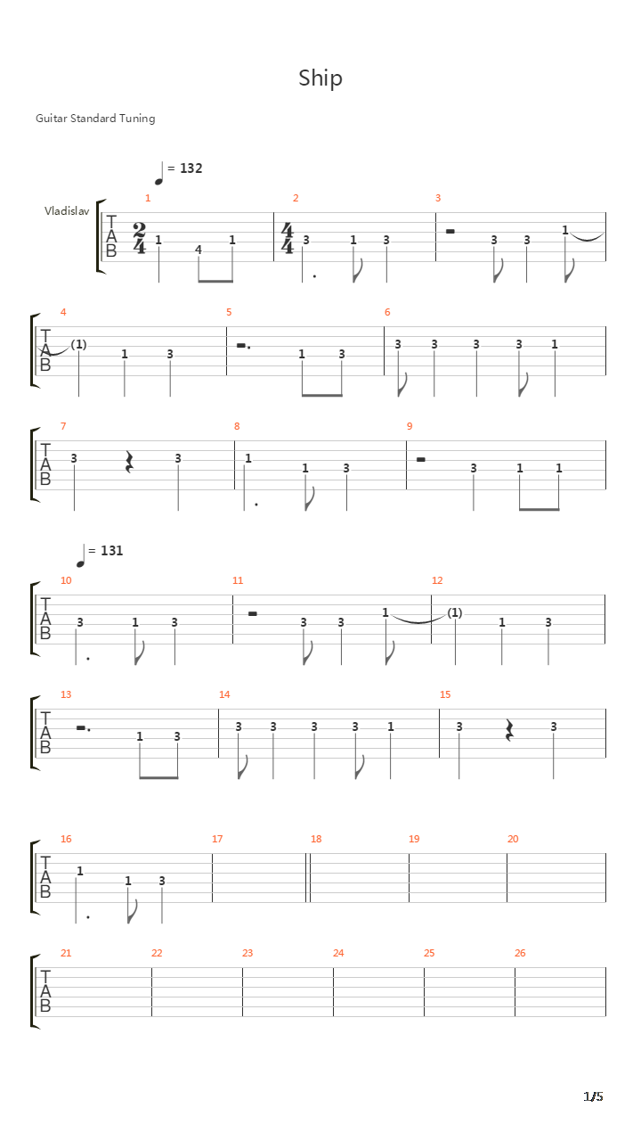 Ship吉他谱