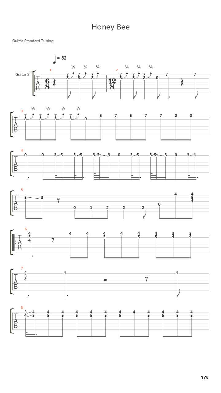 Honey Bee吉他谱