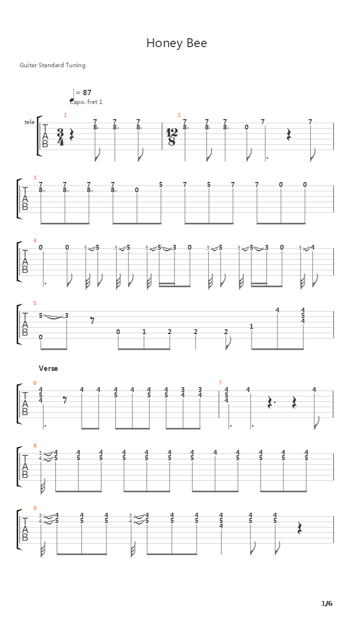 Honey Bee吉他谱