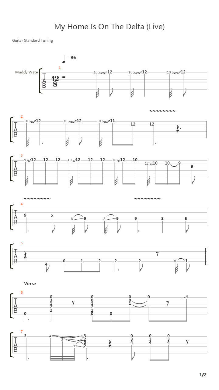 My Home Is On The Delta吉他谱