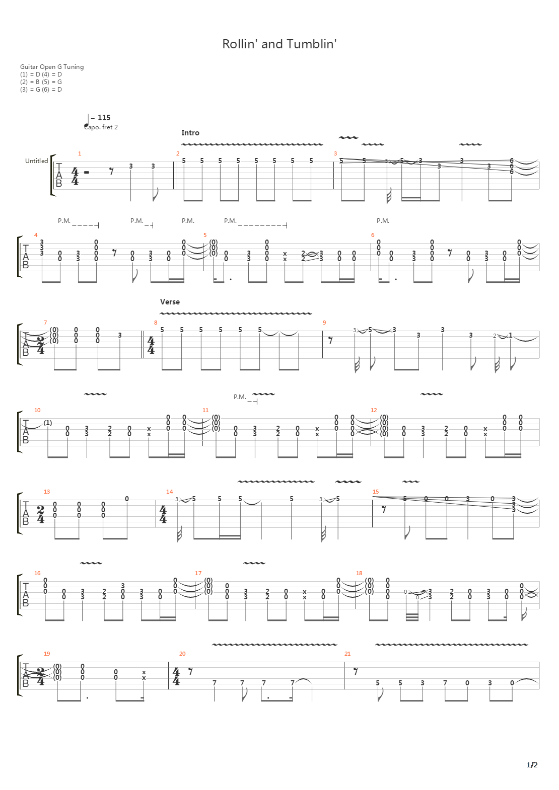Rollin And Tumblin吉他谱
