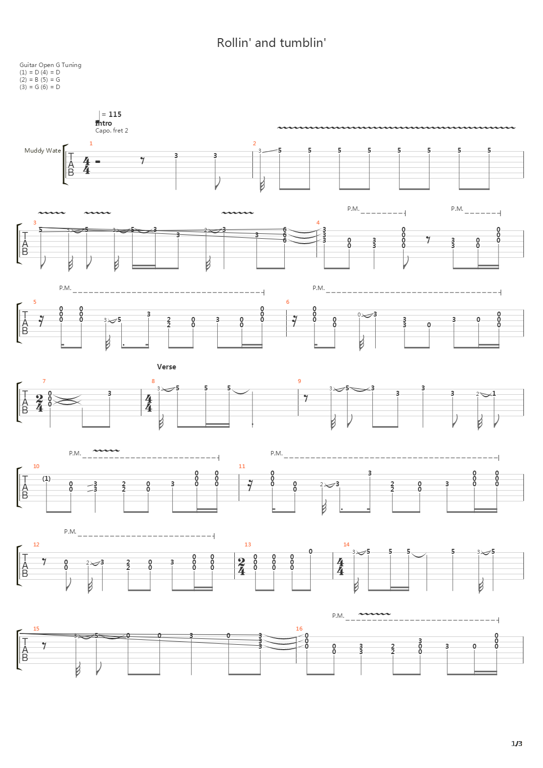 Rollin And Tumblin吉他谱