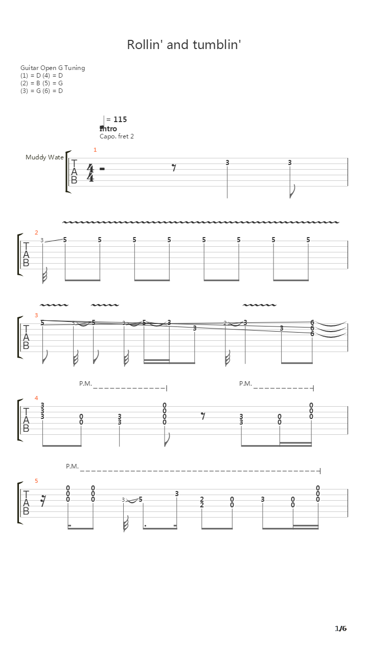 Rollin And Tumblin吉他谱