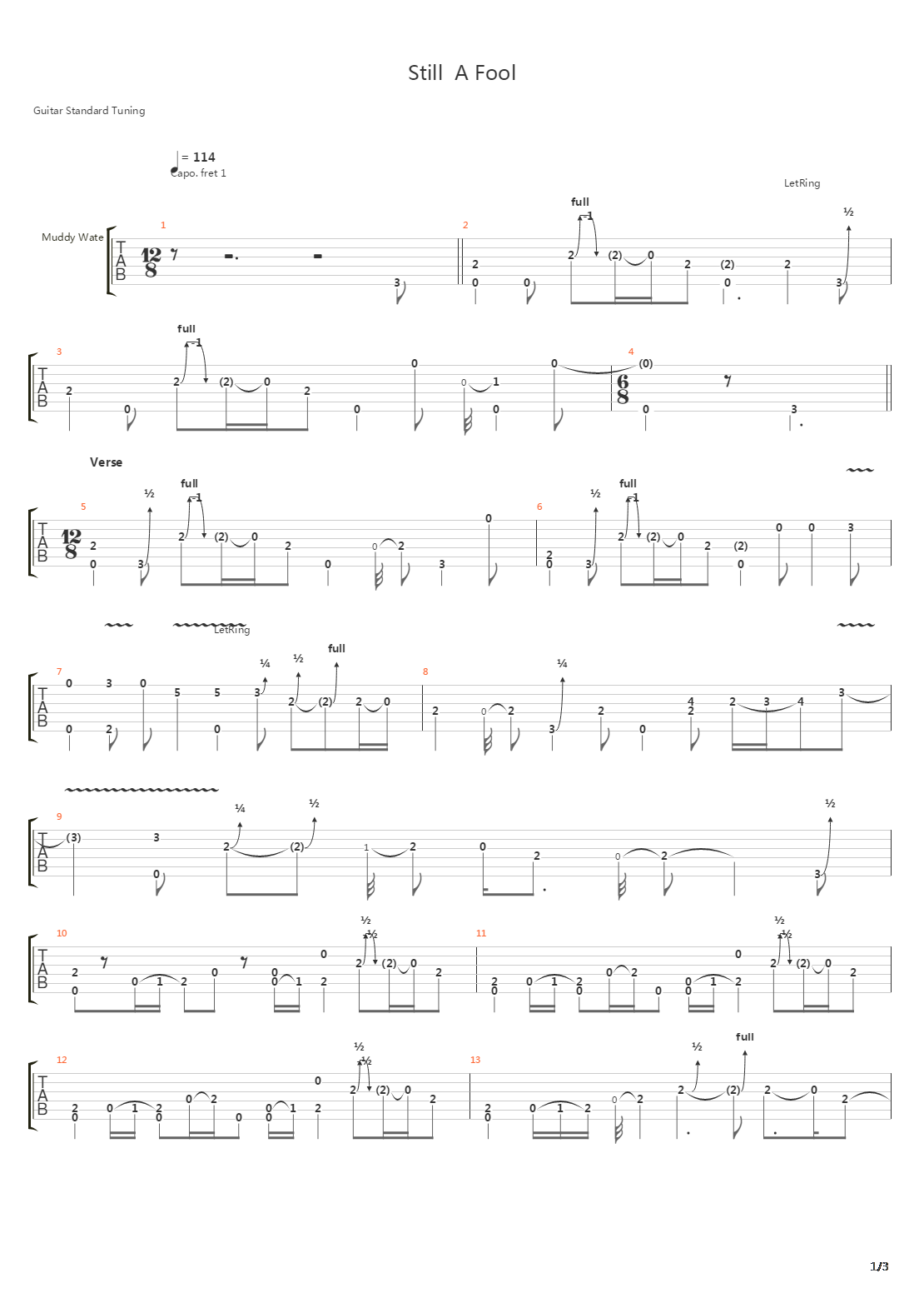 Still A Fool吉他谱