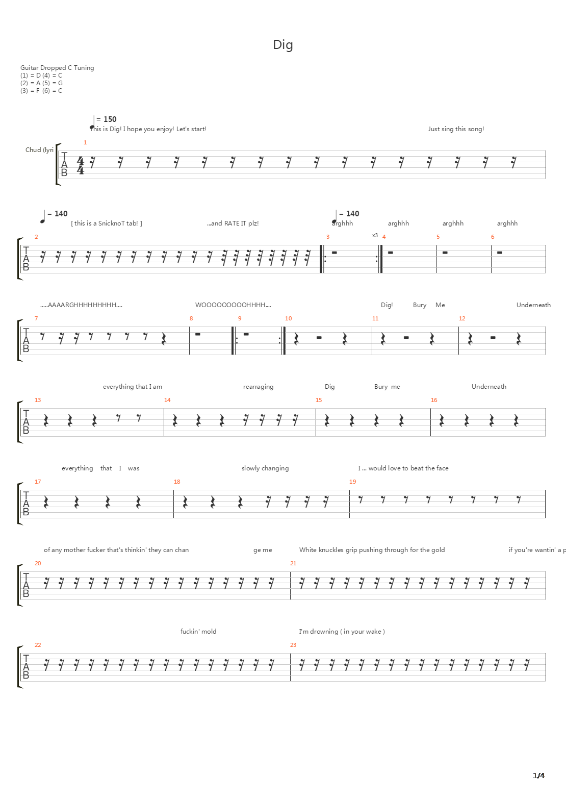 Dig吉他谱