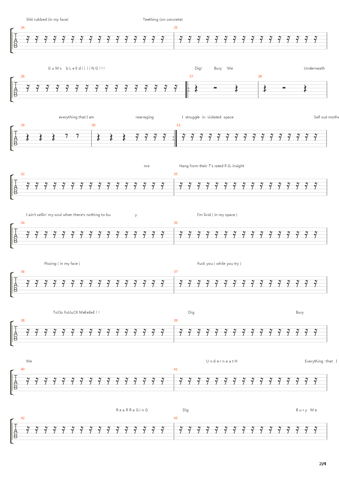 Dig吉他谱