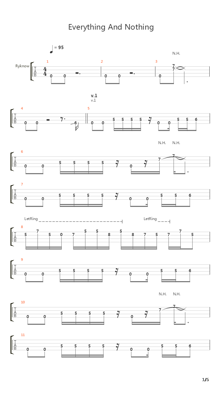 Everything And Nothing吉他谱