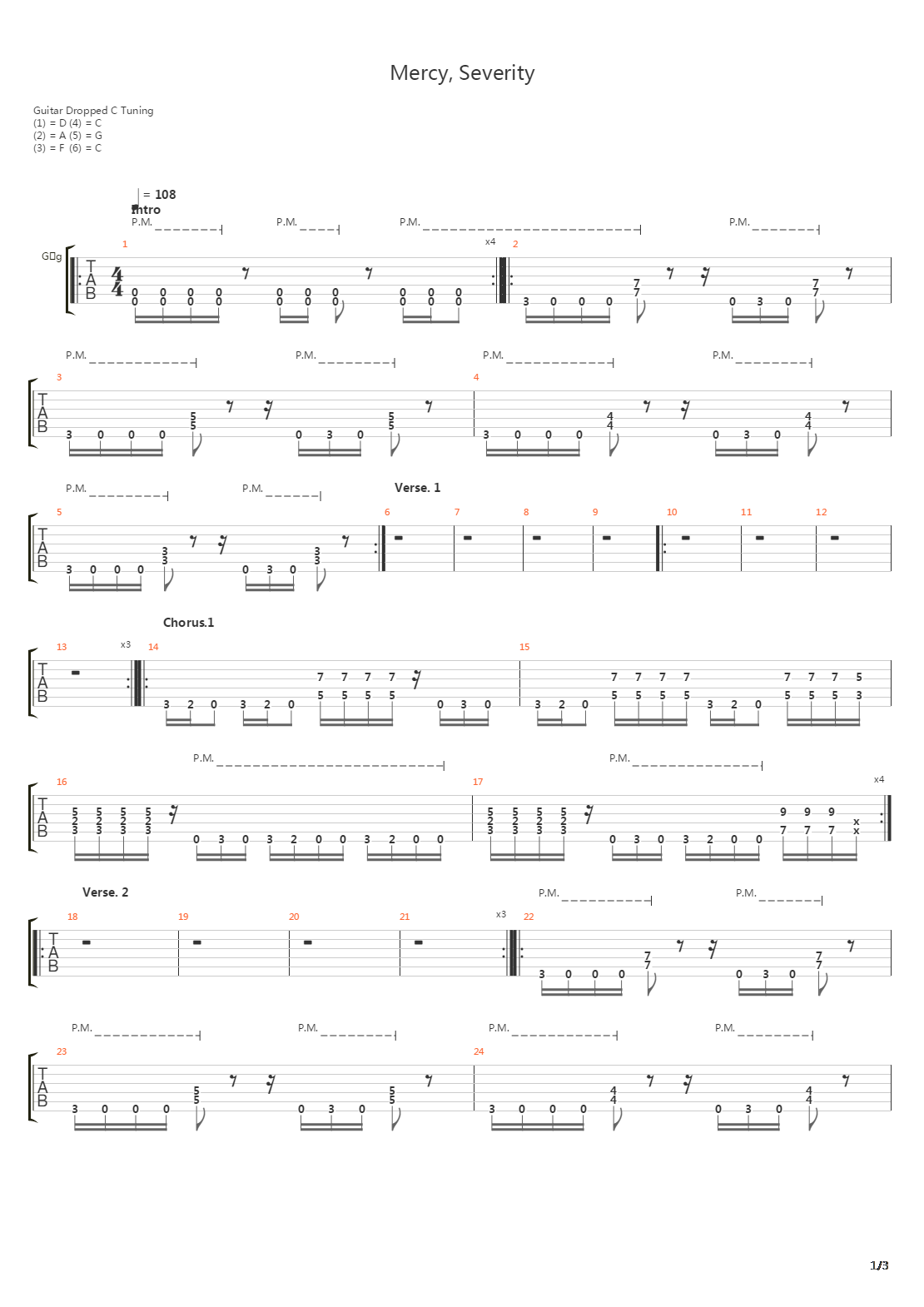 Mercy Severity吉他谱