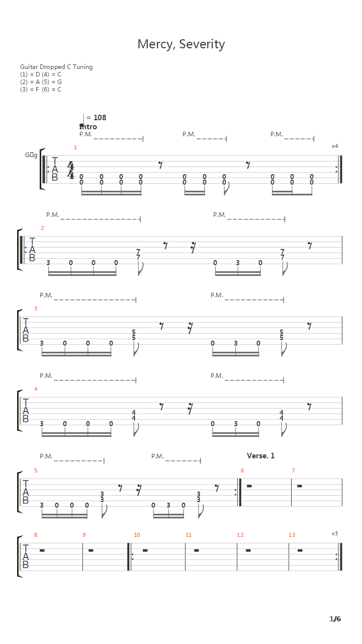Mercy Severity吉他谱