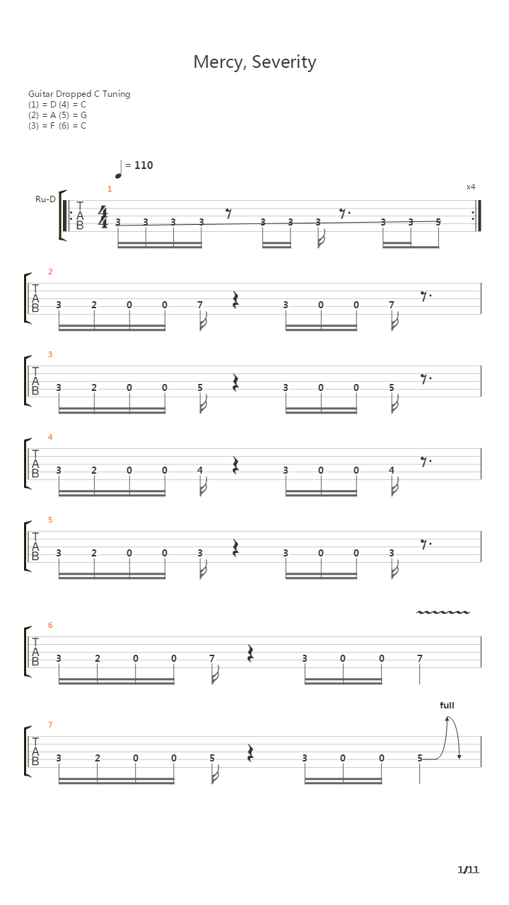 Mercy Severity吉他谱