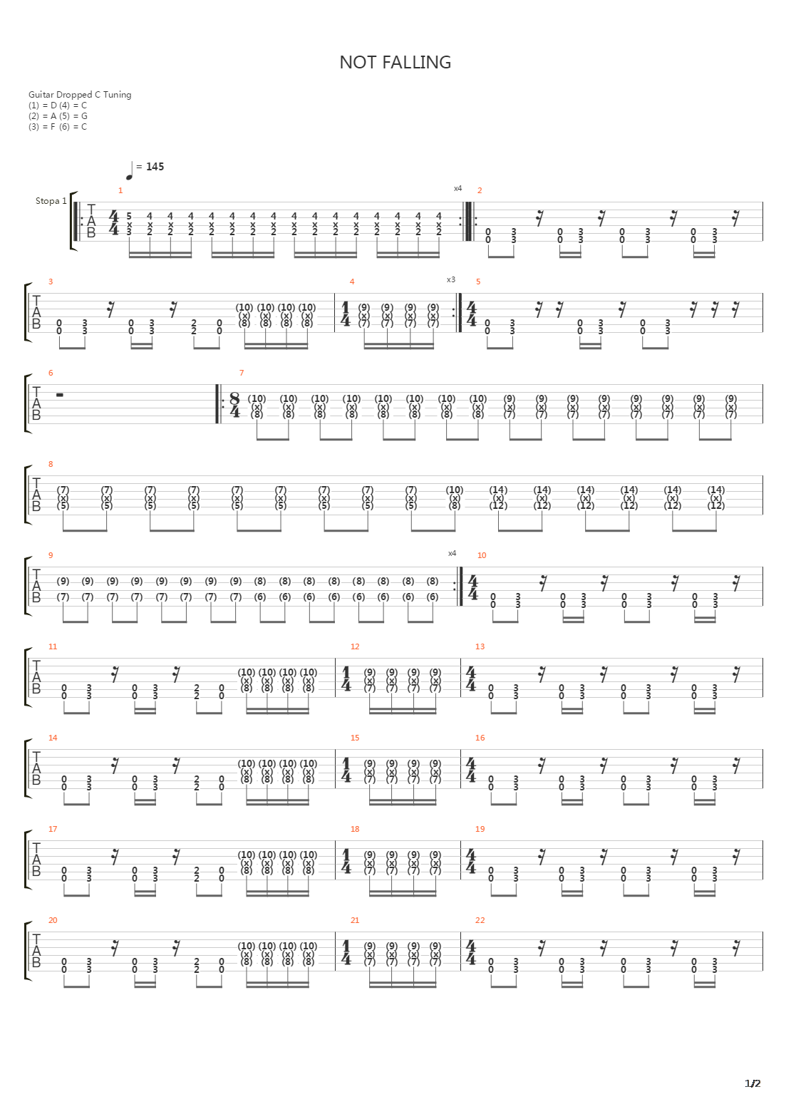 Not Falling吉他谱