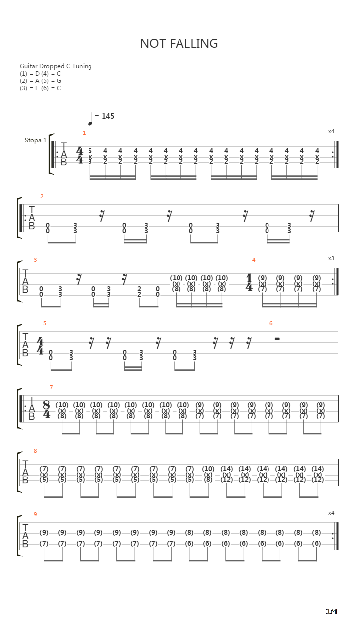 Not Falling吉他谱