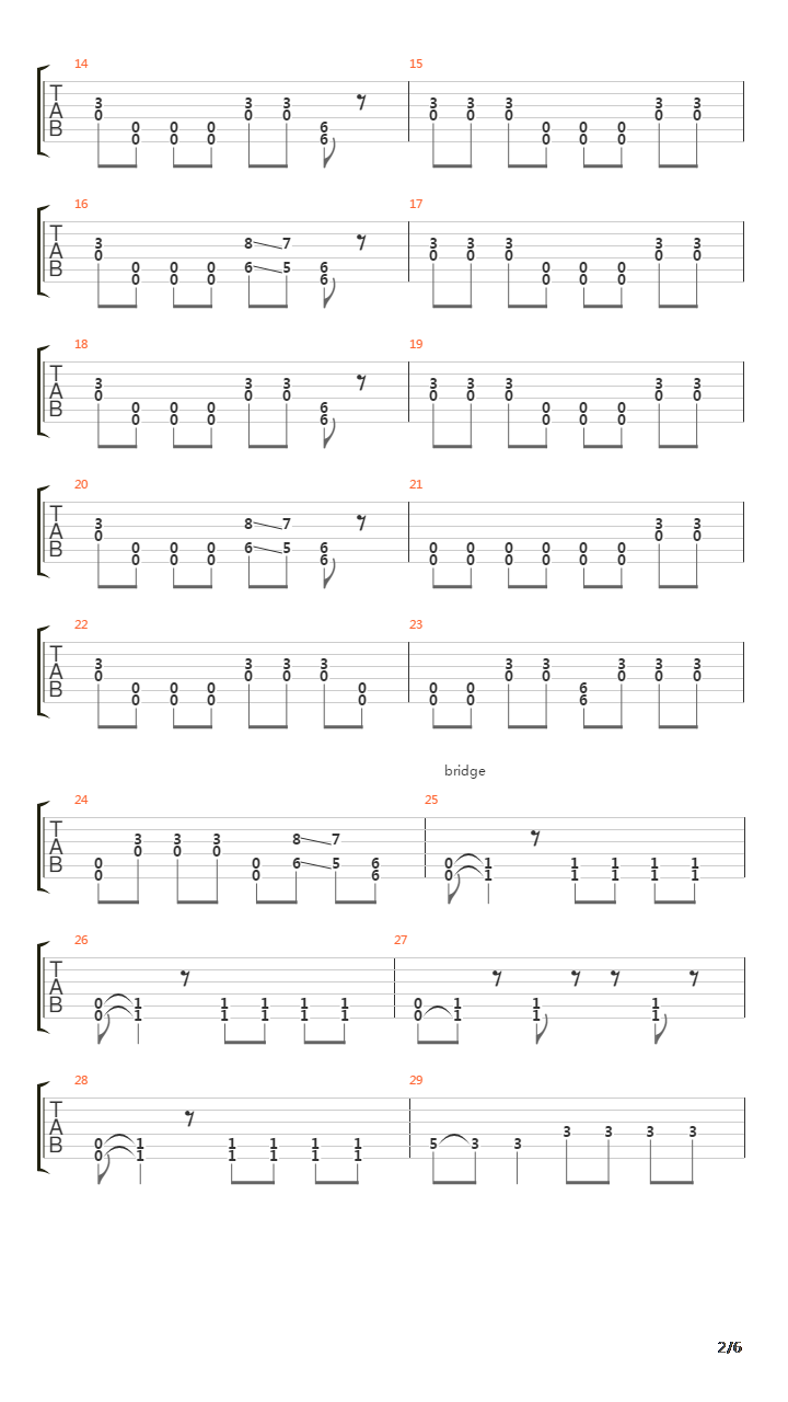 Per吉他谱