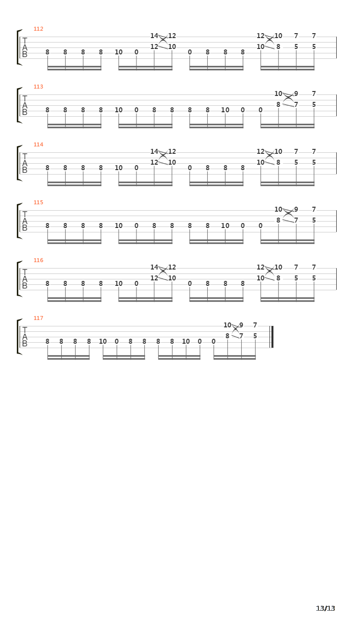 Severed吉他谱