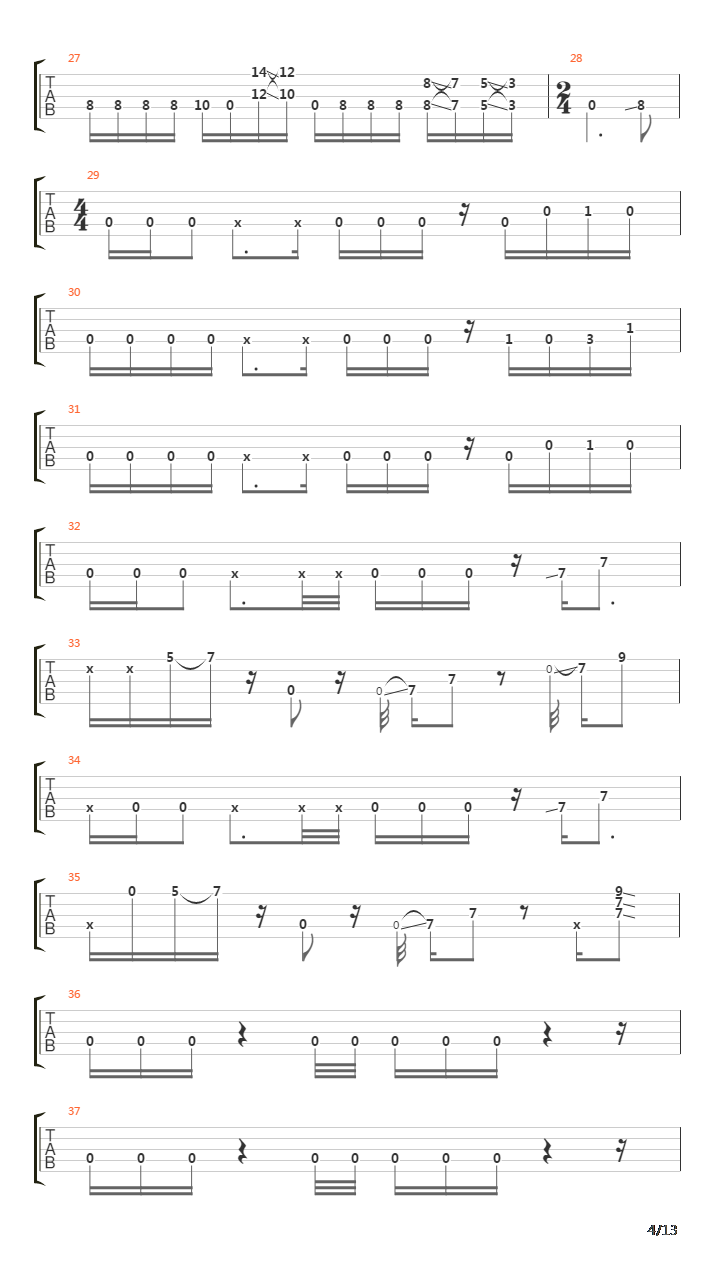 Severed吉他谱