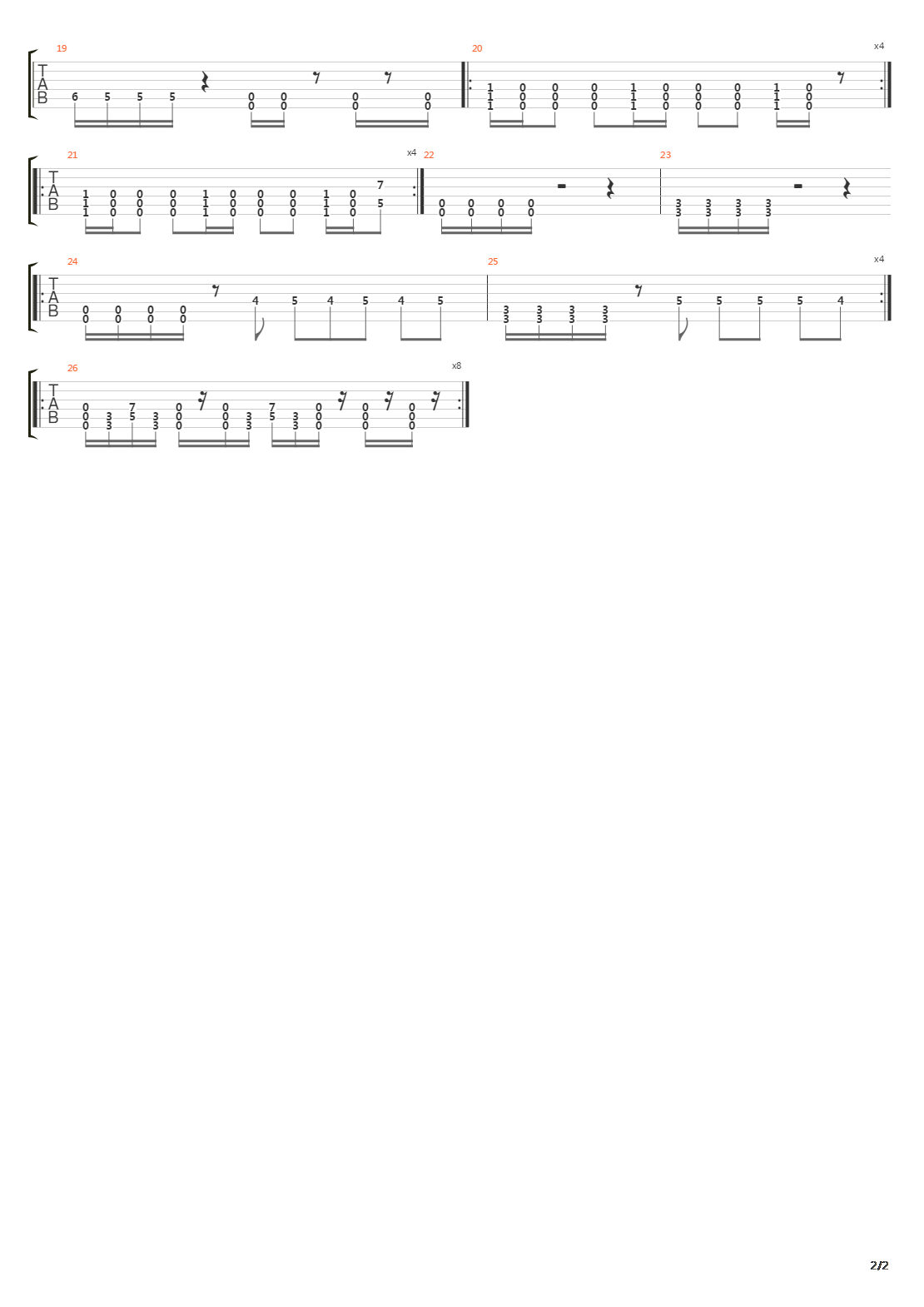 Silenced吉他谱