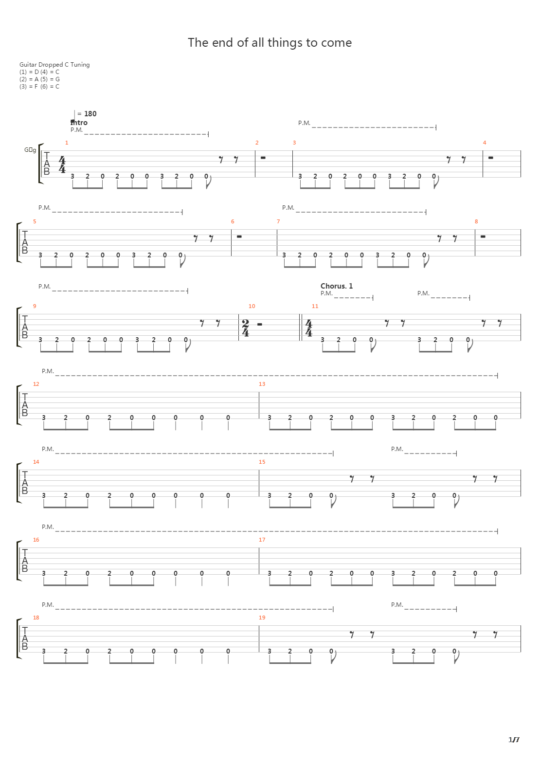 The End Of All Things To Come吉他谱