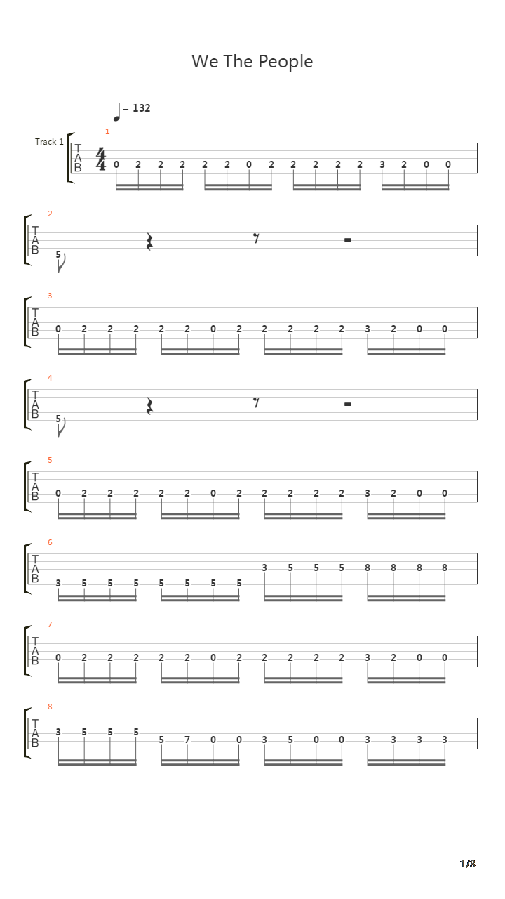 We The People吉他谱