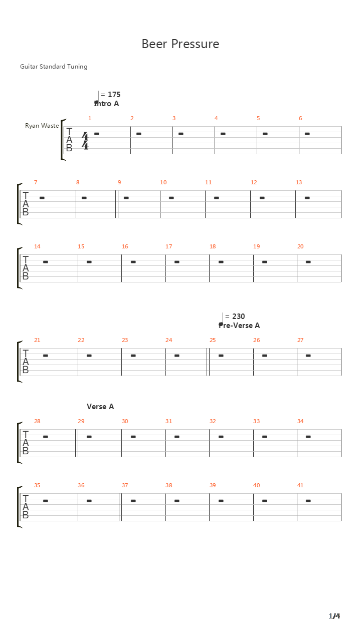 Beer Pressure吉他谱