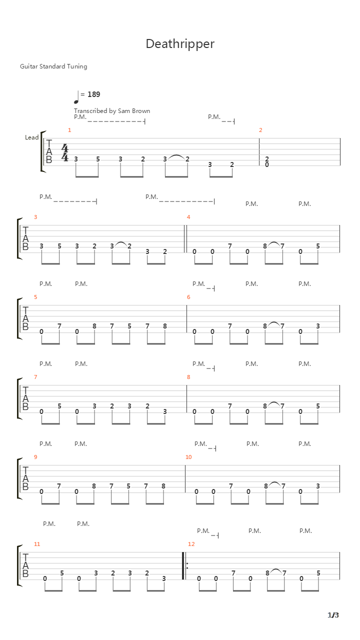 Deathripper吉他谱