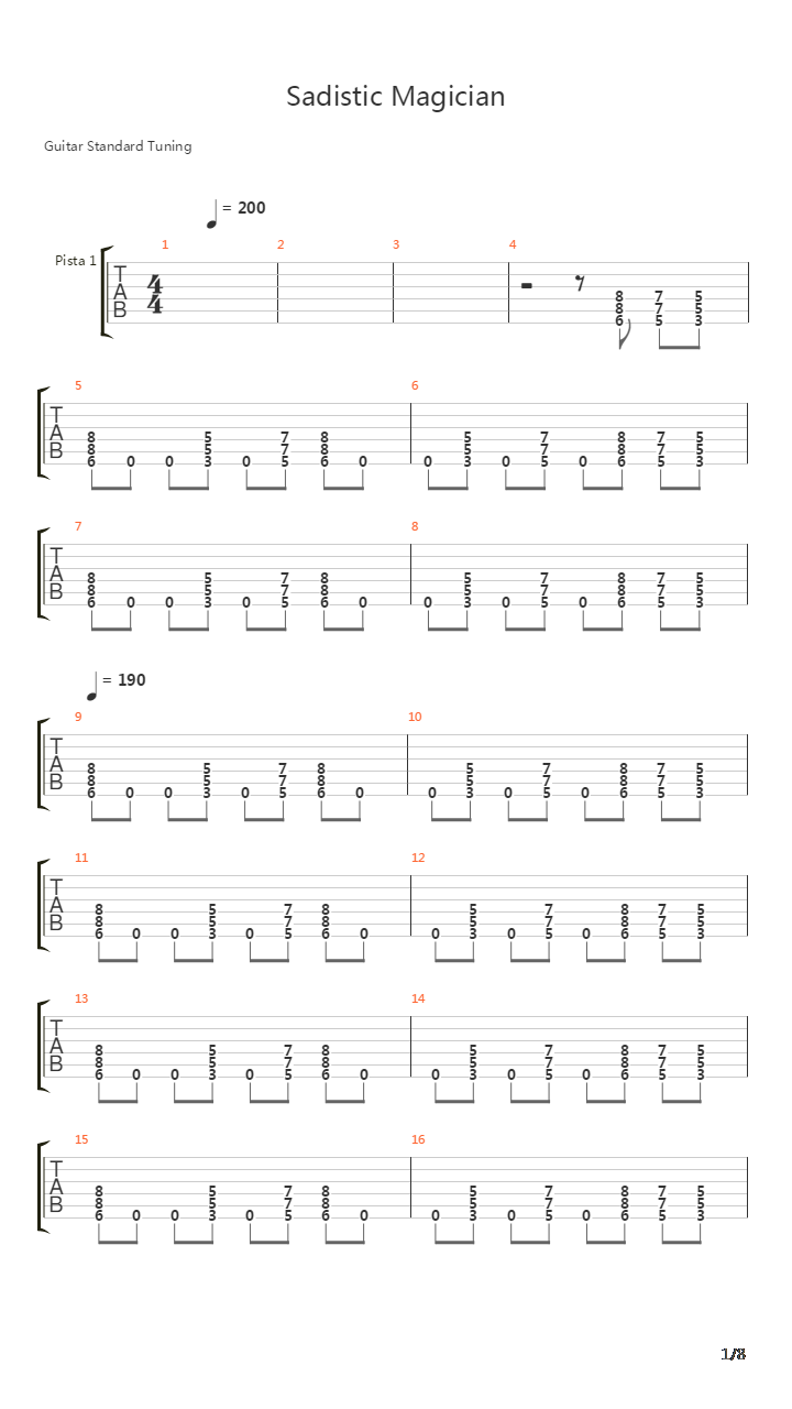 Sadistic Magician吉他谱