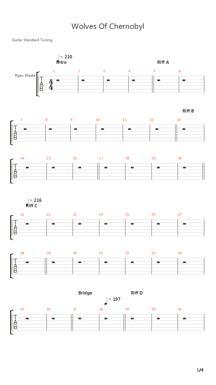 Wolves Of Chernobyl吉他谱