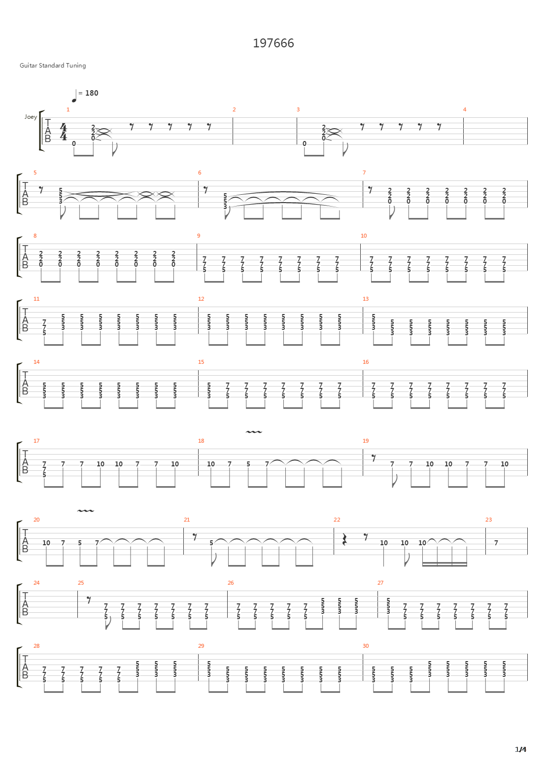 197666吉他谱