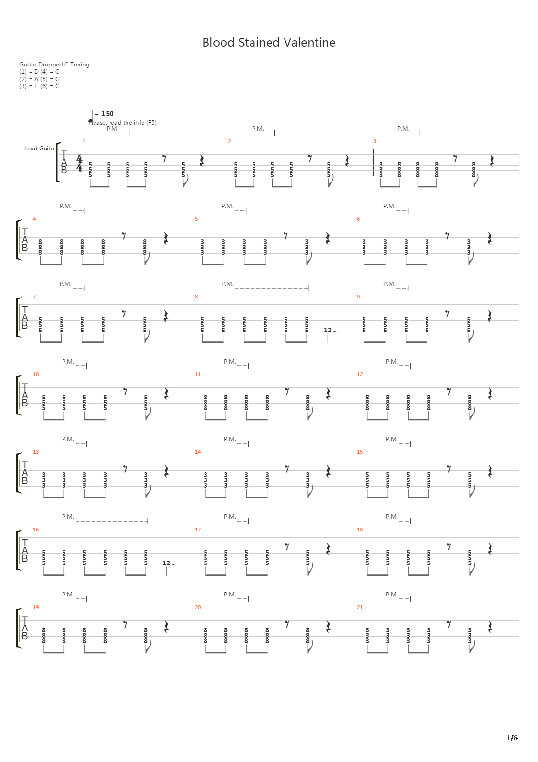 Blood Stained Valentine吉他谱